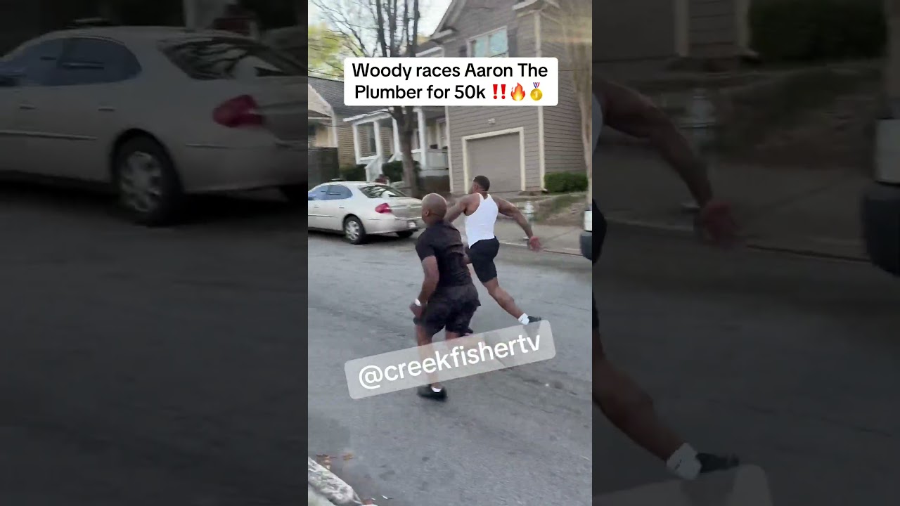 Aaron The Plumber and Woody race for 50k ‼️ #woody #aarontheplumber #atlanta