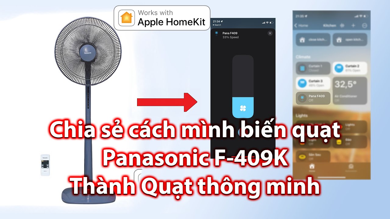 Chia sẻ cách mình biến quạt Panasonic F-409K thành quạt thông minh, Đưa lên Homekit, Hass ngon