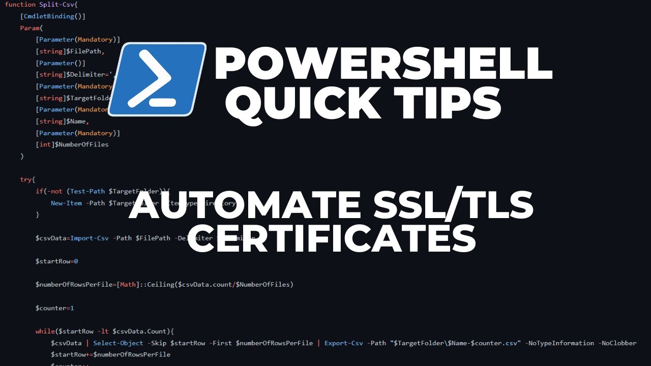 PowerShell Quick Tips : Automate SSL/TLS certificates
