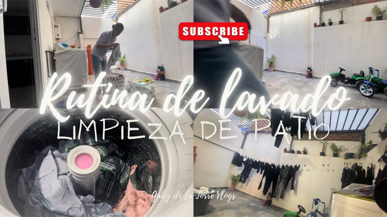 RUTINA DE LAVADO 🧼 Limpieza de patio pequeño con plantas 🪴 Mis PRODUCTOS para LAVAR ROPA favoritos