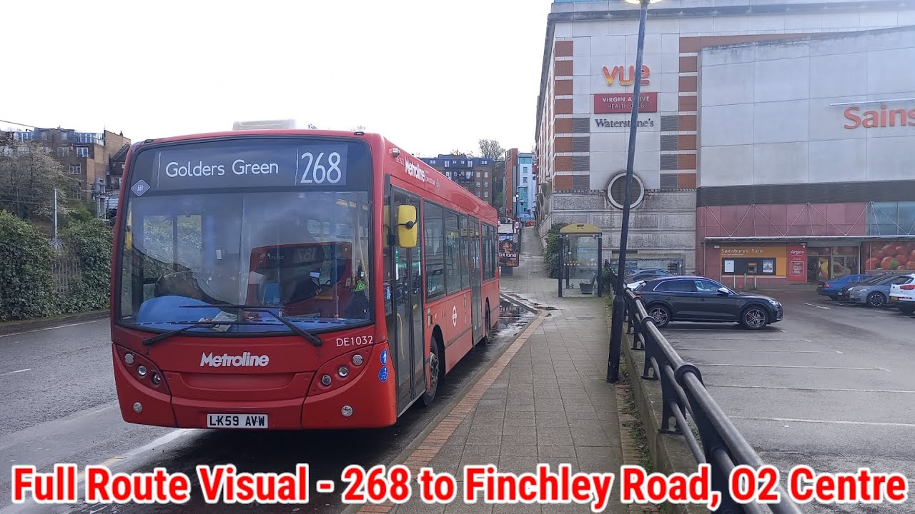 Full Route Visual | London Bus Route 268 - Golders Green to Finchley Rd O2 Centre | (DE1032) LK59AVW
