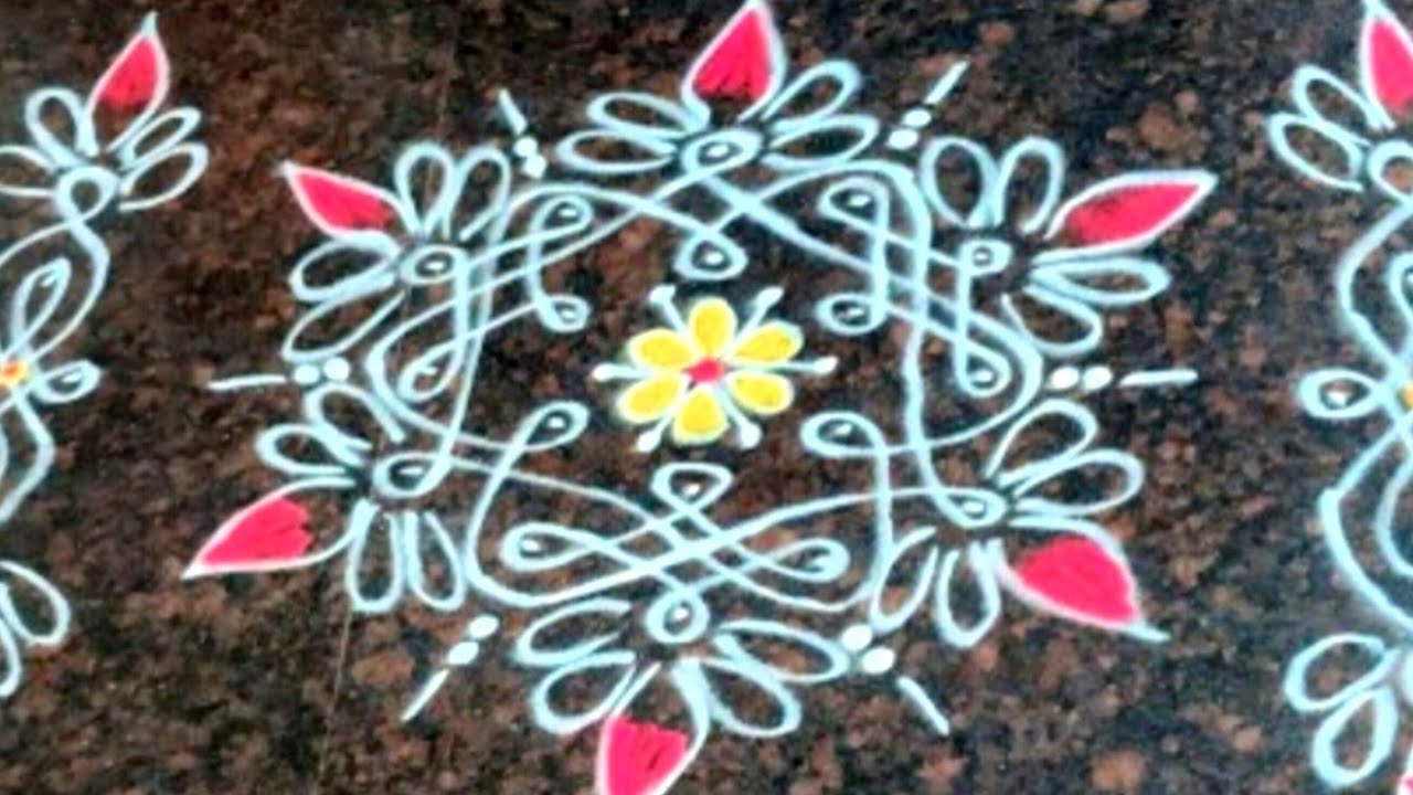 Simple and Beautiful Border Rangoli Design🌷 daily and easy kolam🌷#varamrangoli 