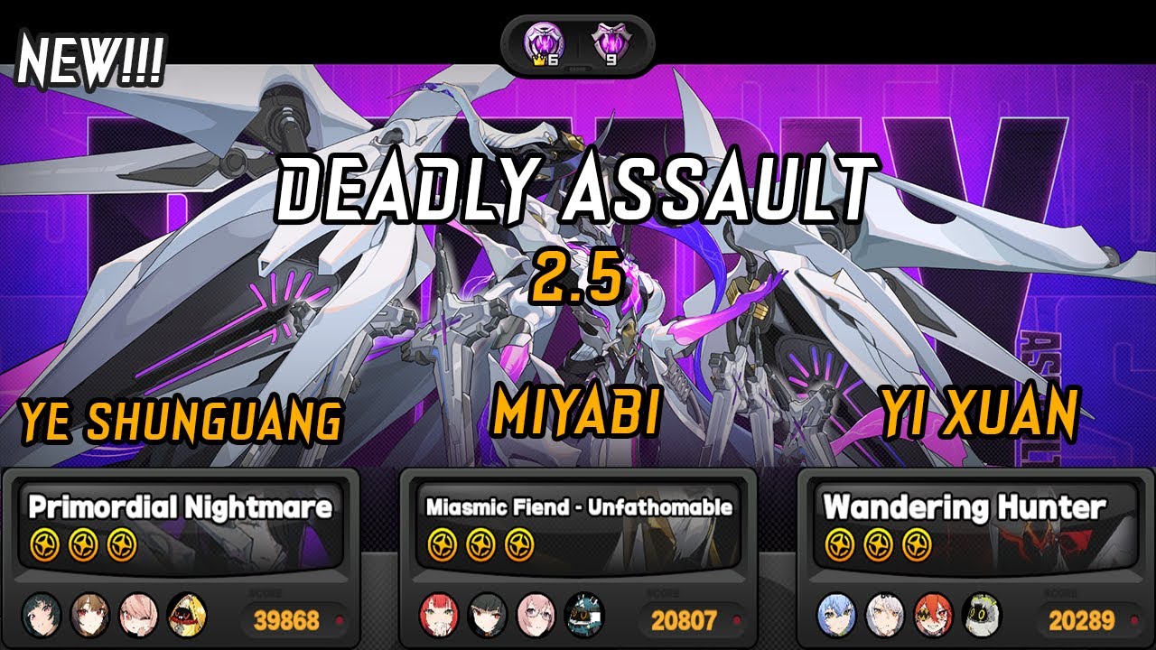 New Deadly Assault Zenless Zone Zero | Ye Shunguang X Miyabi Team X Yi Xuan | Full 9 Stars!!!