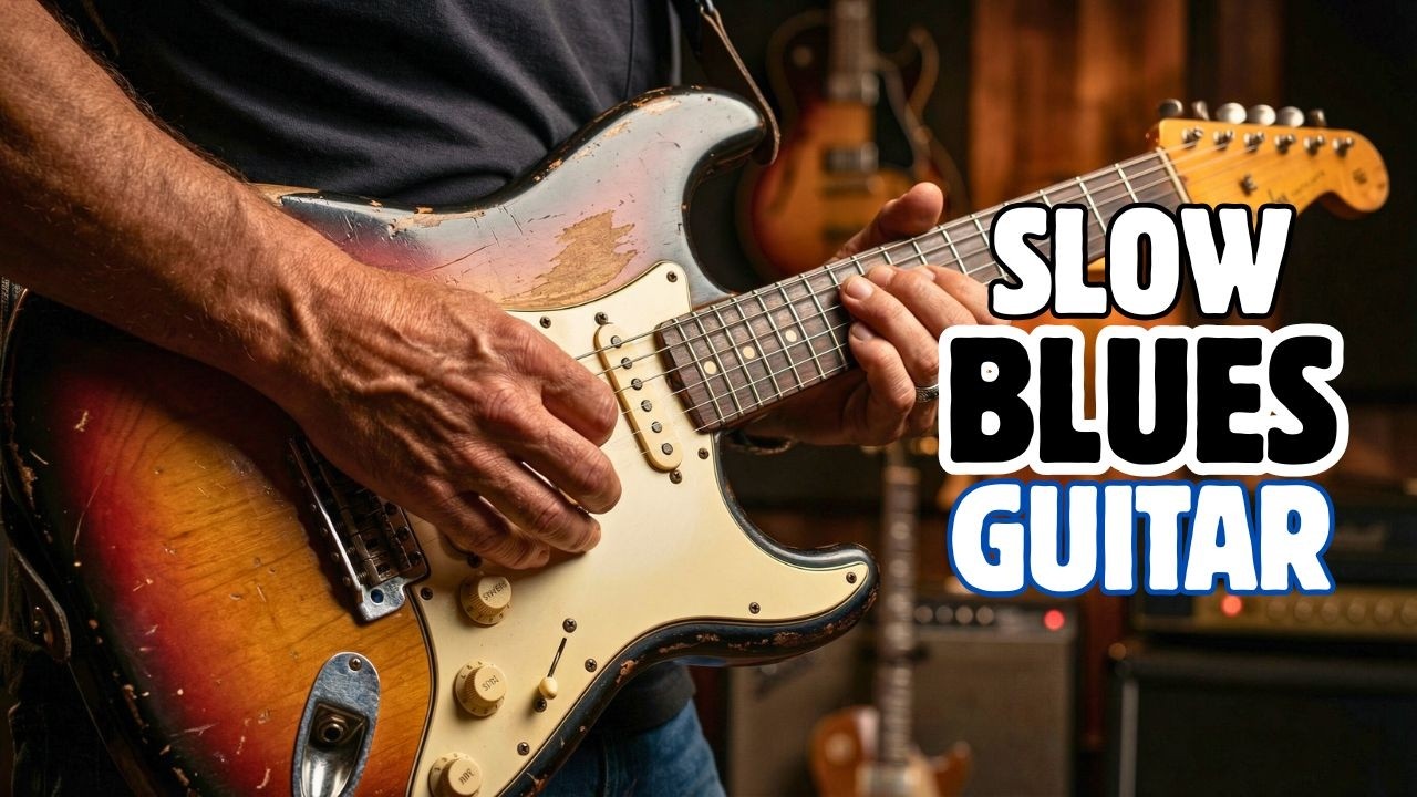 Moody Slow Blues Guitar Instrumental for Dark Cozy Nights | Deep Tone Blues