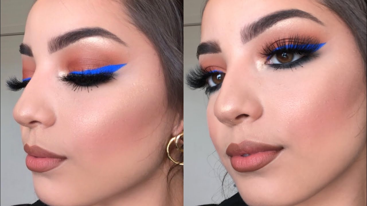 Blue Eyeliner Makeup Look🦋
