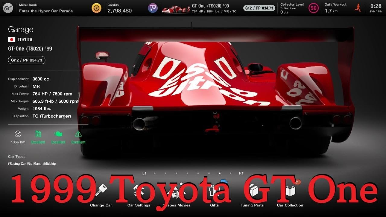 GT7 Toyota GT One 99' Le Mans 24hr World Touring Car 900 Sarthe 4K60fps