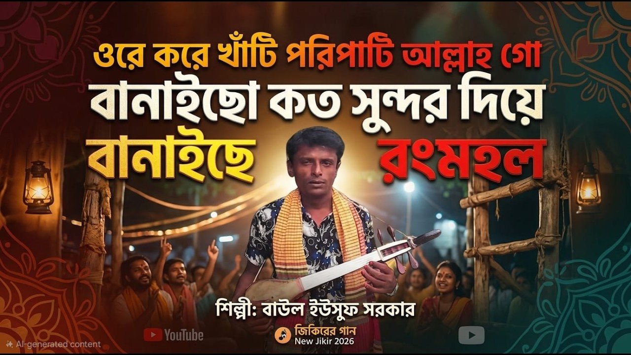 ওরে করে খাঁটি পরিপাটি আল্লাহ গো  Ore Kore Khati Poripati  শিল্পী বাউল ইউসুফ সরকার  New Jikir 2026