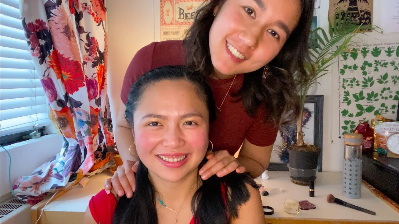 [ASMR] Real Person Hair Brushing and Styling + Neck Massage and Makeup for Date Night (Soft Spoken)