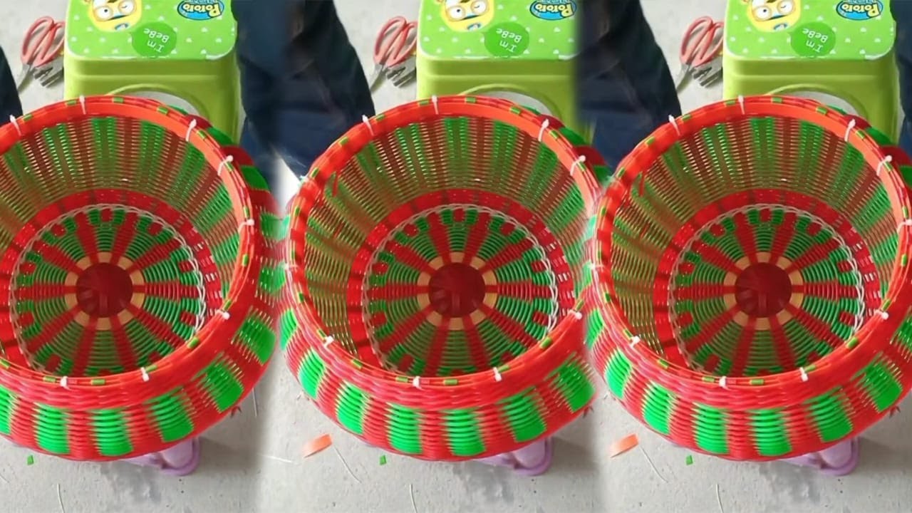 Especial Handmade plastic wire  fruit basket craft making #handicraft  #handmadecraft #minecraft
