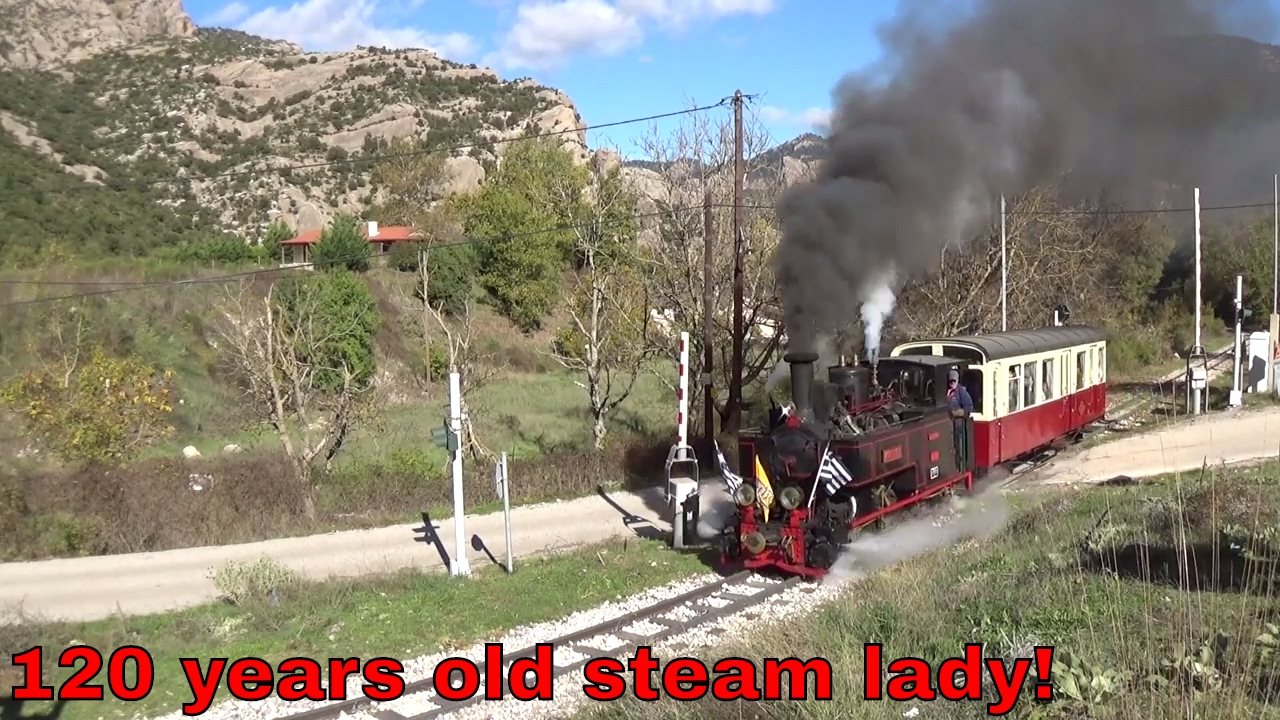 Special steam train for the 120 years of the Greek rack railway, Diakofto - Kalavrita
