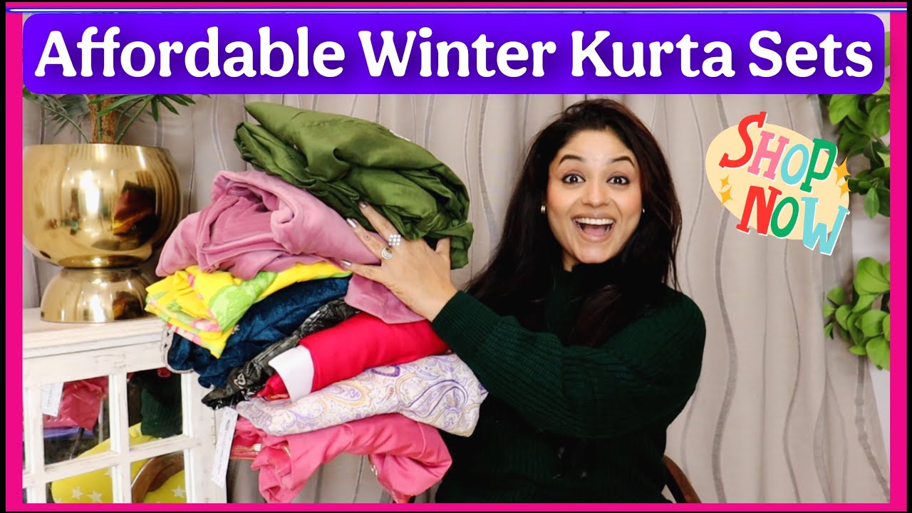 Amazon kurta pant Haul velvet set, embroidered kurta sets Haul shop with Vaishali Mitra 