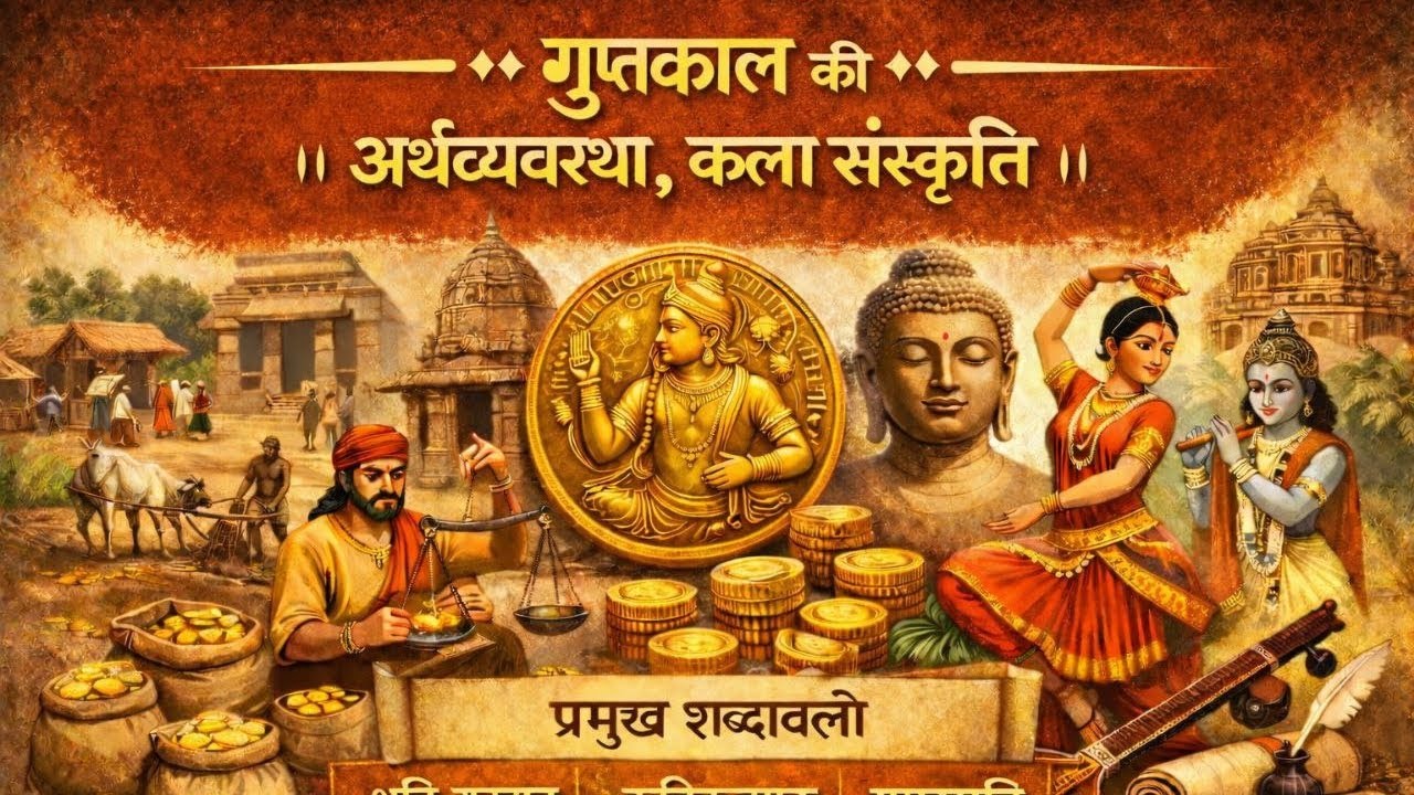 गुप्तकाल का स्वर्ण युग | Economy, Art, Literature & Important Terms complete | History Hindi