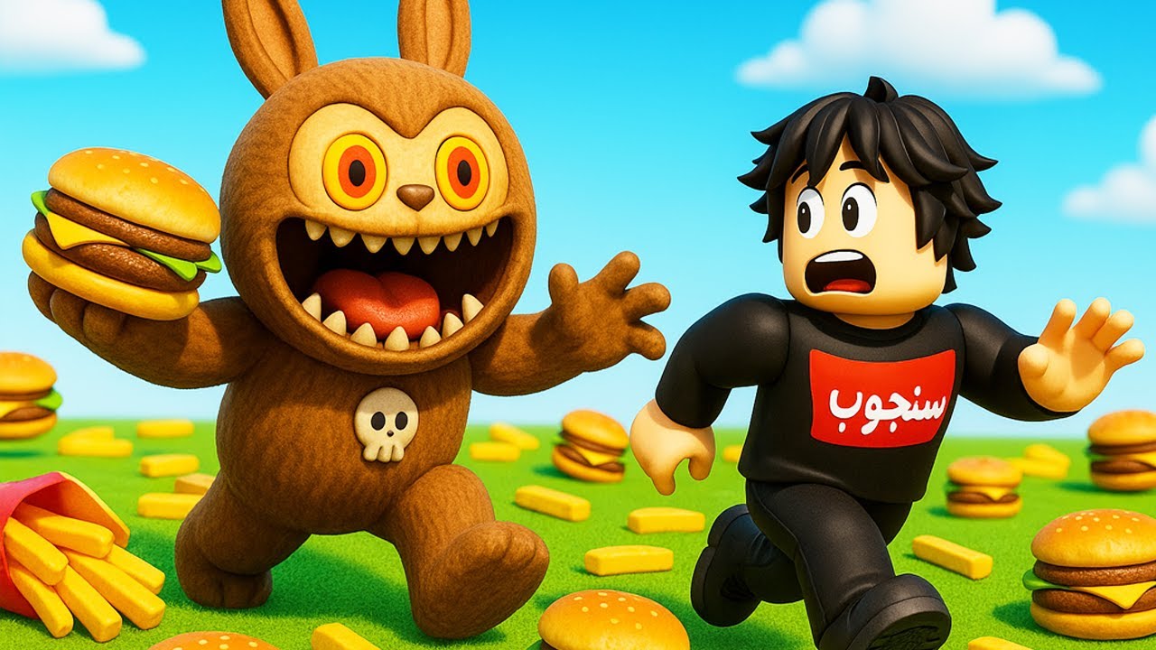 لعبة لابوبو المجنونة.. أكلت حتى انفجرت!! 🤯🍟ROBLOX