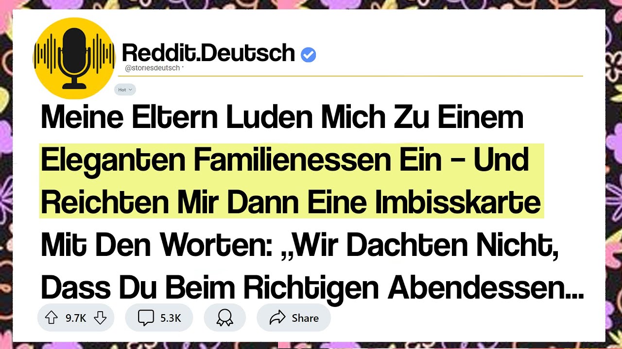 Meine Eltern Luden Mich Zu Einem Eleganten Familienessen Ein – Und Reichten Mir Dann Eine ...
