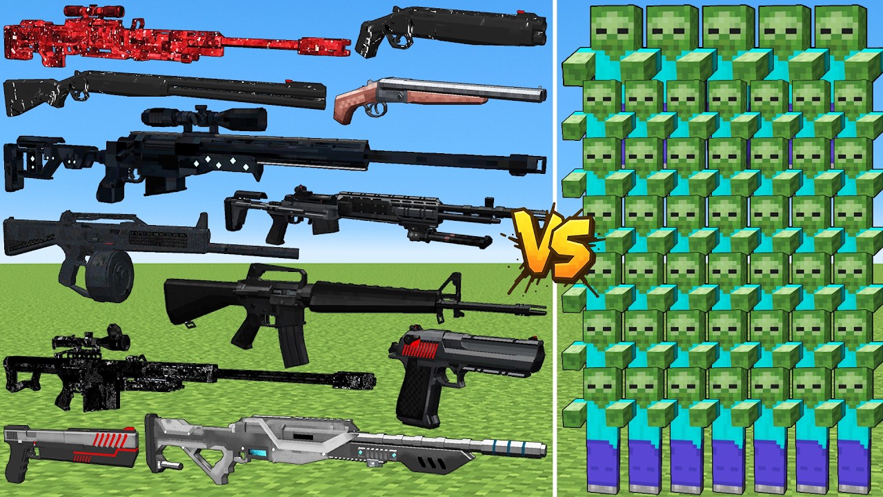 What TaCZ All Anomaly Gun Can Defeat The Most New Zombie Mobs in Minecraft?
