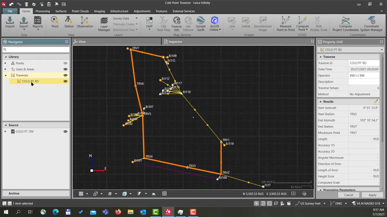 Leica Infinity Traverse Processing