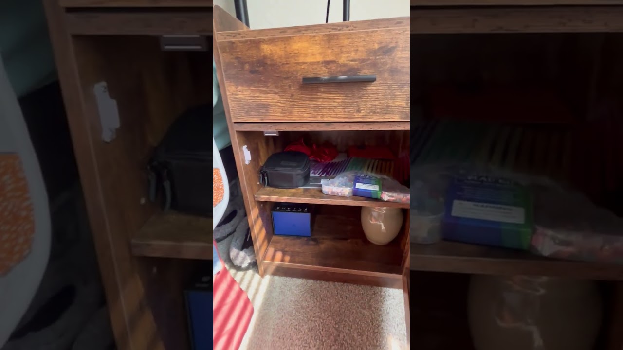 Nightstand with power and charging stations, Bedside table with USB and AC
