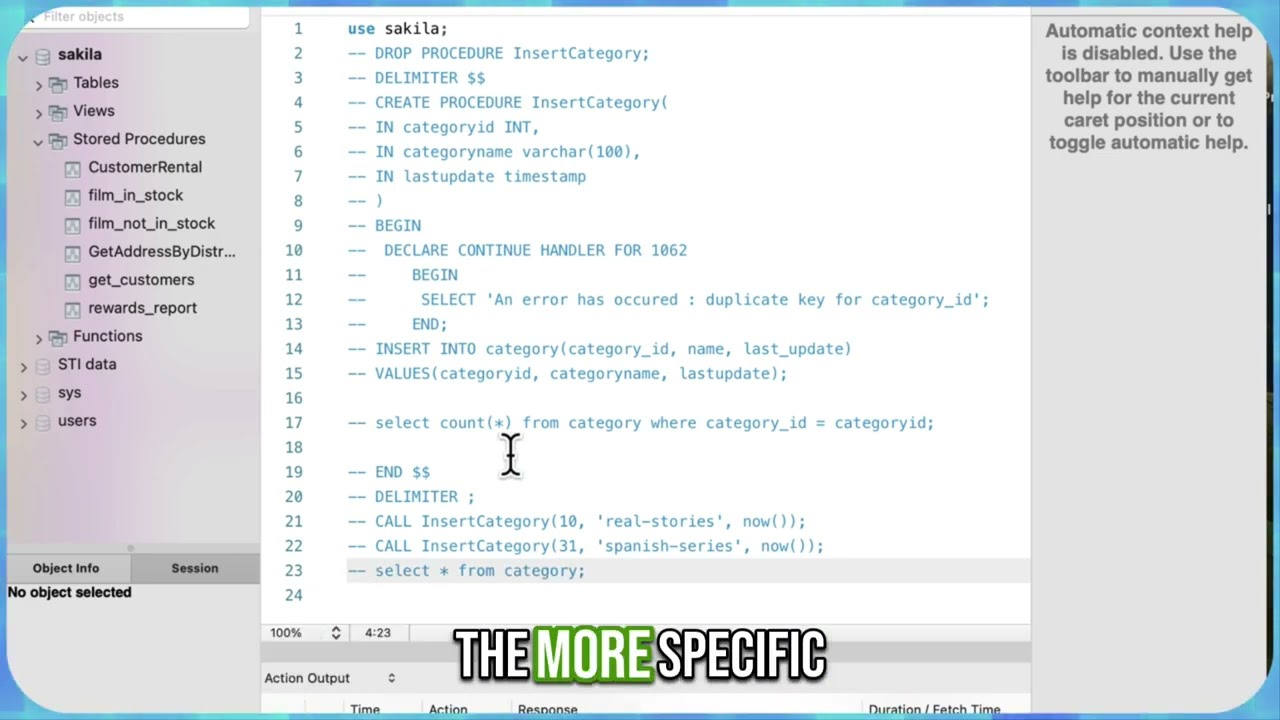 Week 7 - Lesson 2 : MySQL / MariaDB  Error Handling, Signal and Resignal, conditional Statement