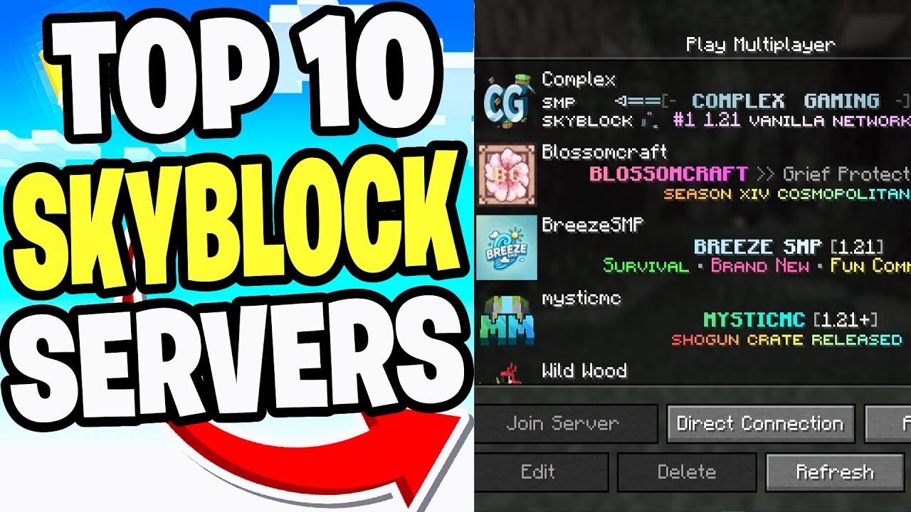 Top 10 Skyblock Servers For Minecraft 1.21.6! - Java & Bedrock