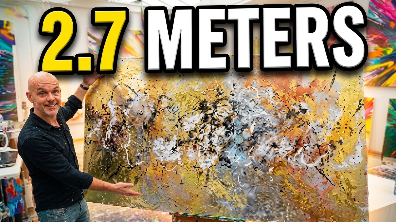 HUGE GOLD and SILVER PAINTING (PART 2) - created LIVE!