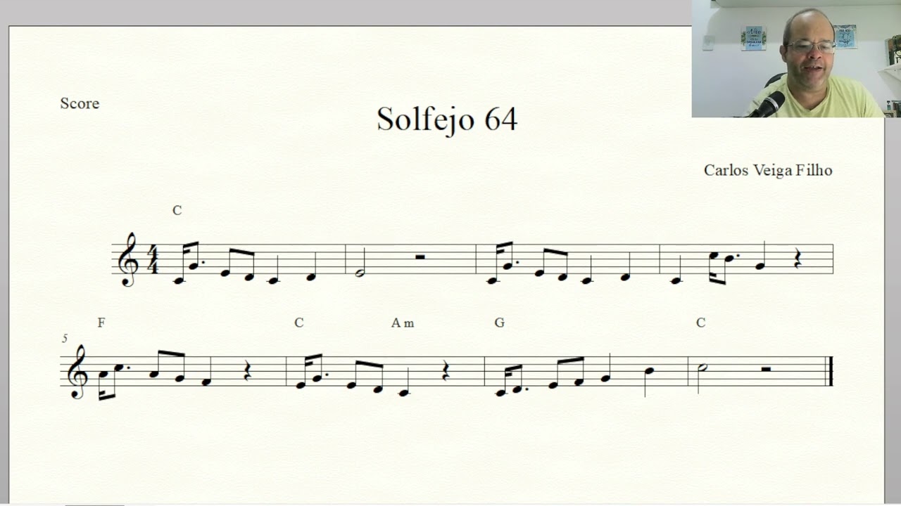 Solfejo 64 para praticar - Semicolcheia e Colcheia Pontuada