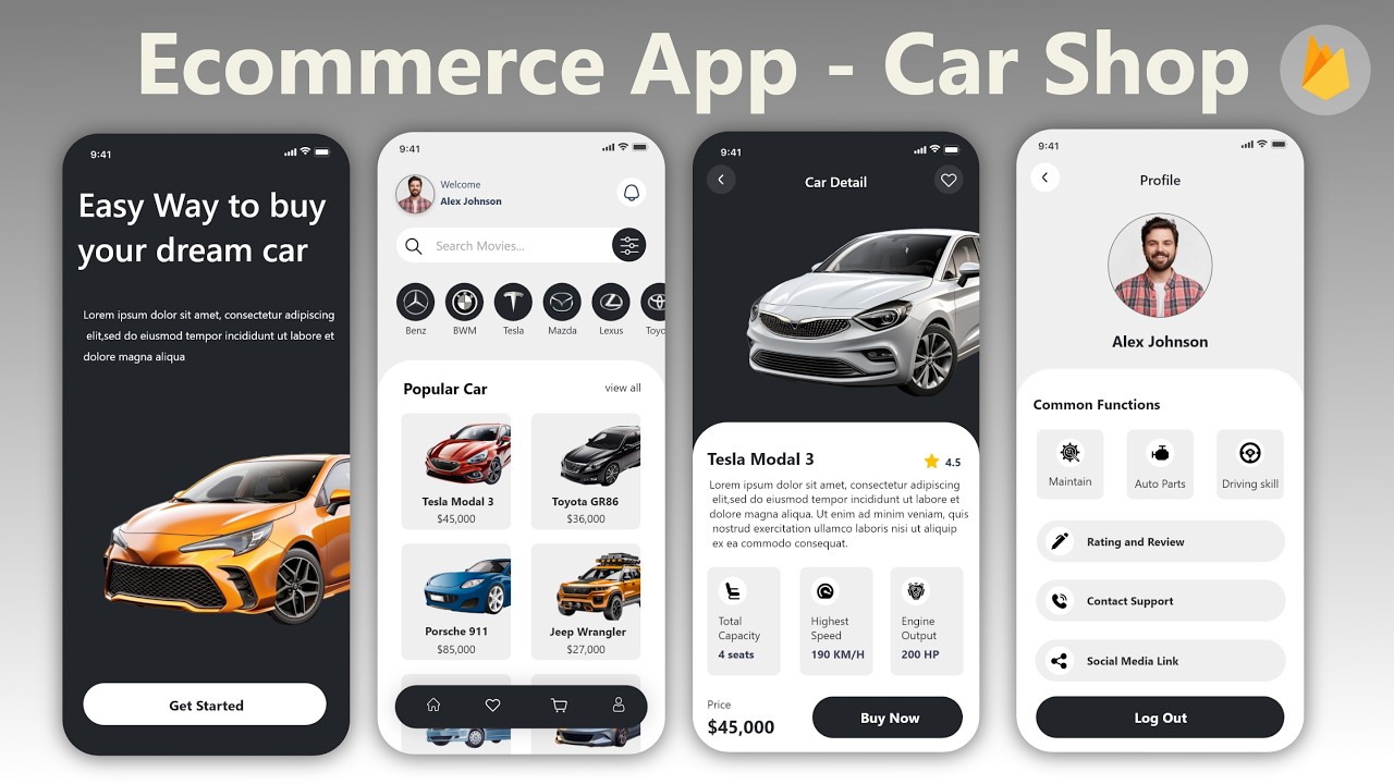 Online Car Shop Android Studio Project With Firebase - Ecommerce Programming