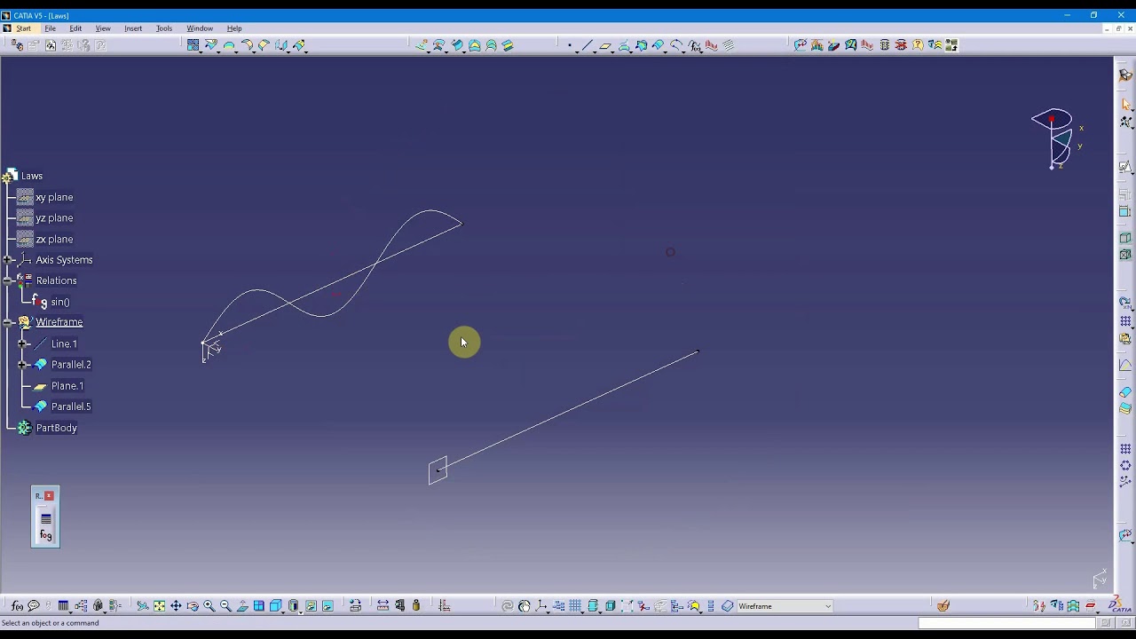 CATIA Laws and a Parallel Curve