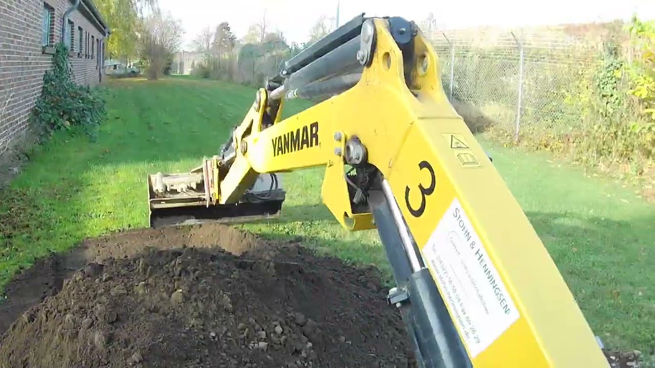 👍😎Mutterboden einbauen mit Minibagger Yanmar SV18