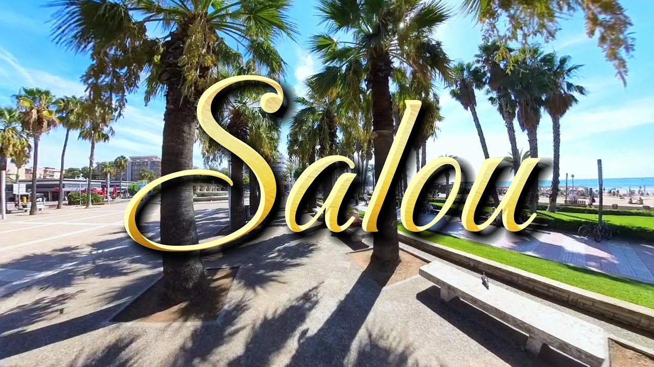 Virtual tour. Amazing promenade and charming town of Salou, Costa Dorada, Spain