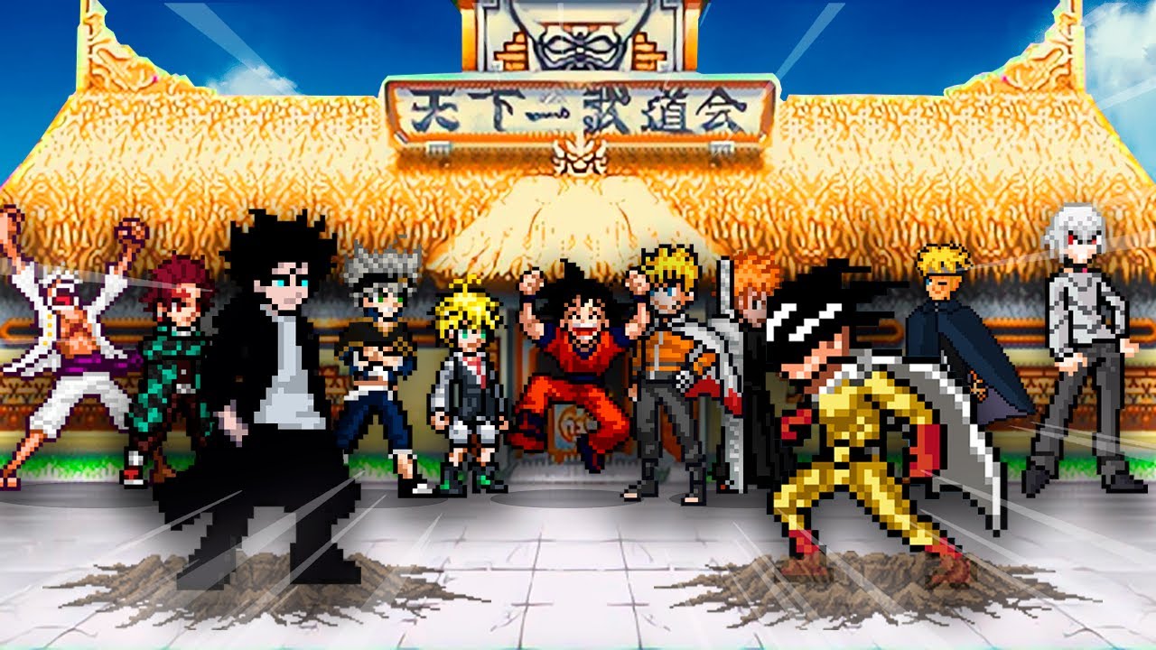 O MAIOR TORNEIO DE PROTAGONISTAS DOS ANIMES EM SEU AUGE NO MUGEN!! 64 PROTAGONISTAS!!