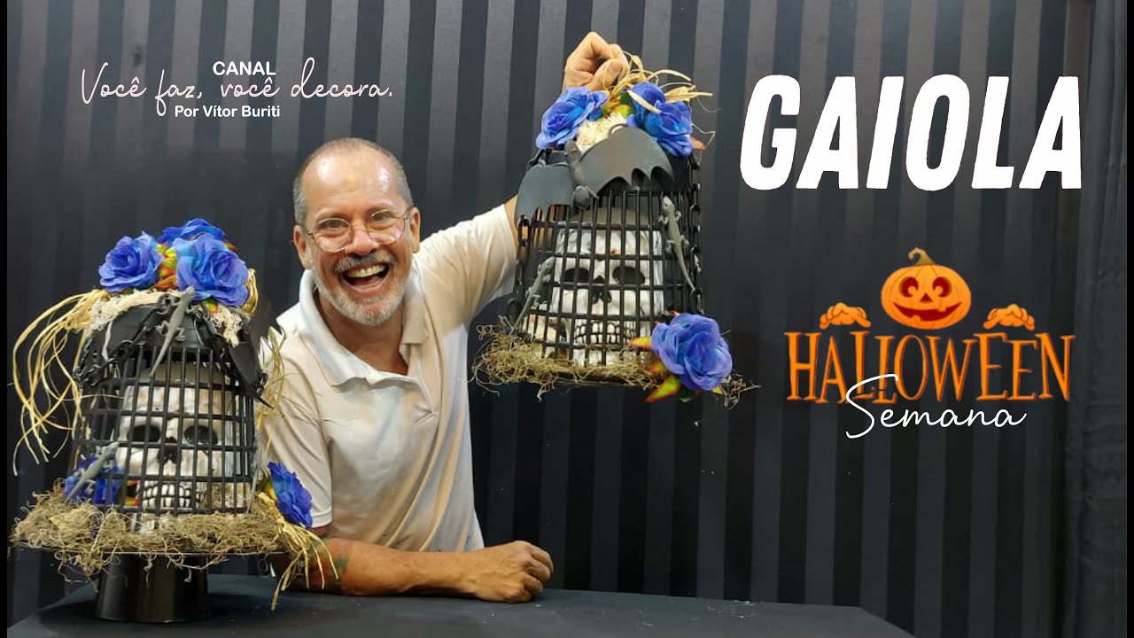 PASSO A PASSO DE COMO FAZER UMA GAIOLA PARA DECORAÇÃO DE FESTA HALLOWEEN
