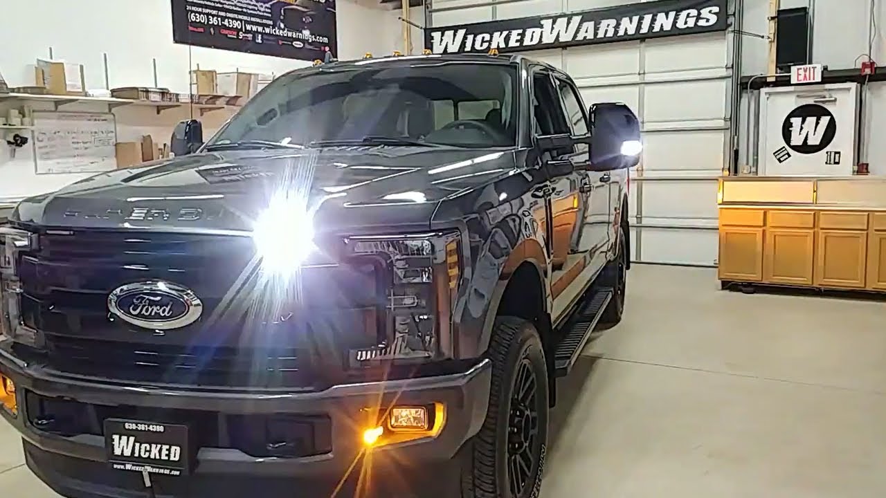 Ford F-250 Lariat White and Amber Strobe Lights Install
