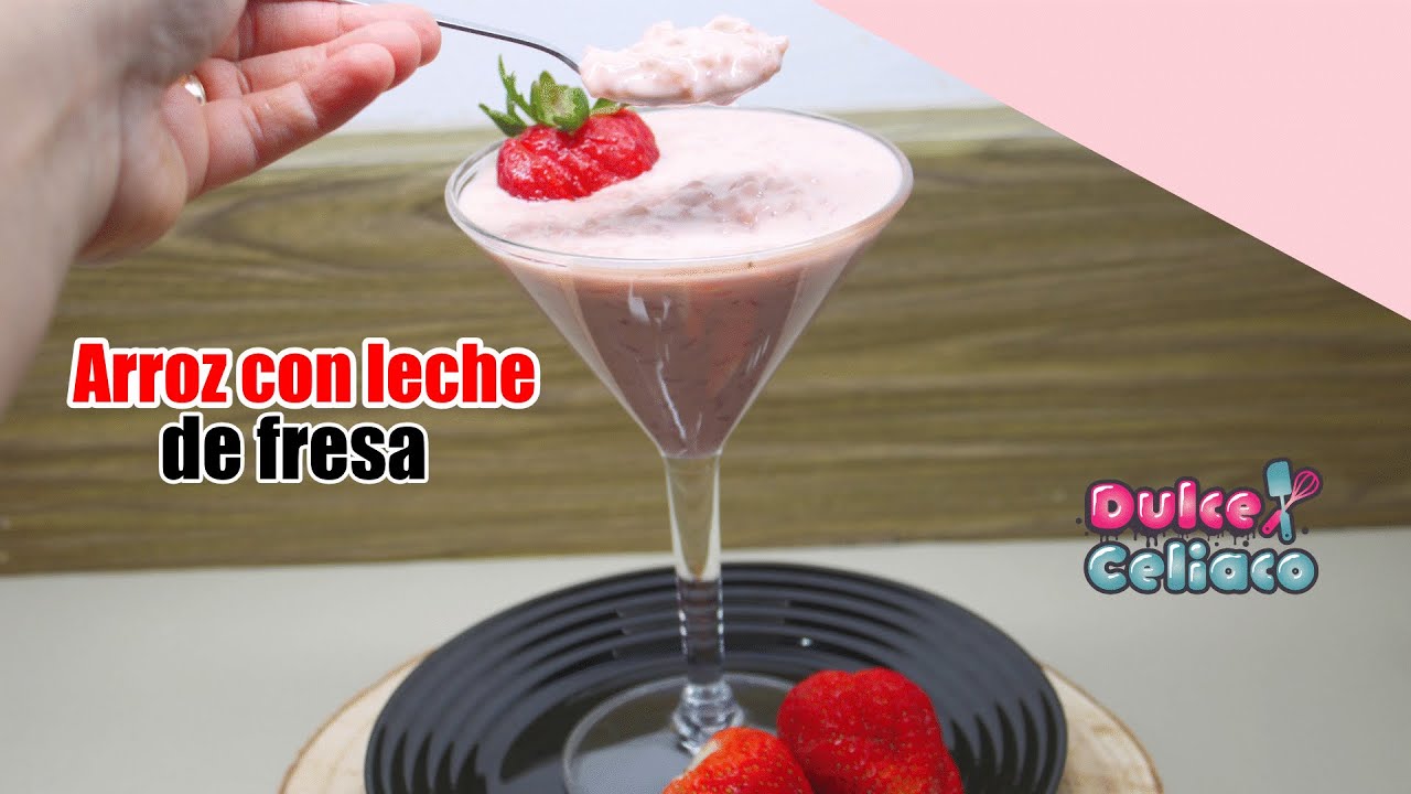 Arroz con leche sabor fresa, Sin gluten. es un arroz deliciosamente cremoso.