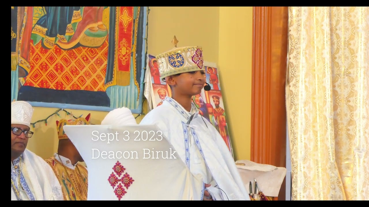 The youngest Preacher- Deacon Biruk  at St Tekle Haimanot Church.