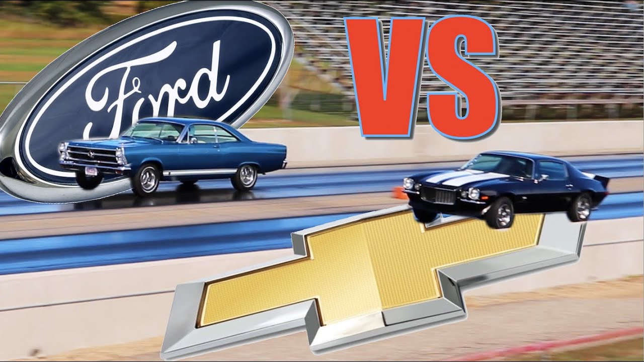 1966 Ford Fairlane GT drag racing 1970 Chevrolet Camaro SS PURE STOCK DRAG RACE - no commentary