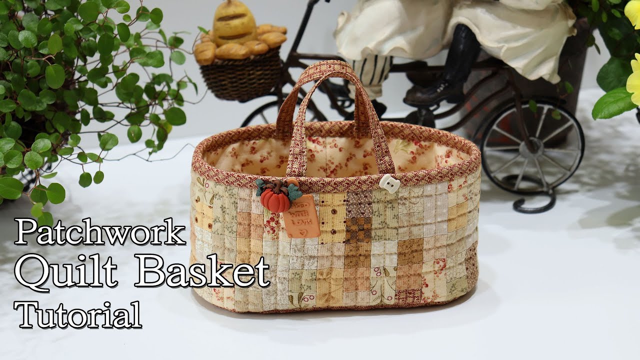 Quilted Patchwork Quilt Basket Tutorial I 퀼트 티백 바구니 만들기