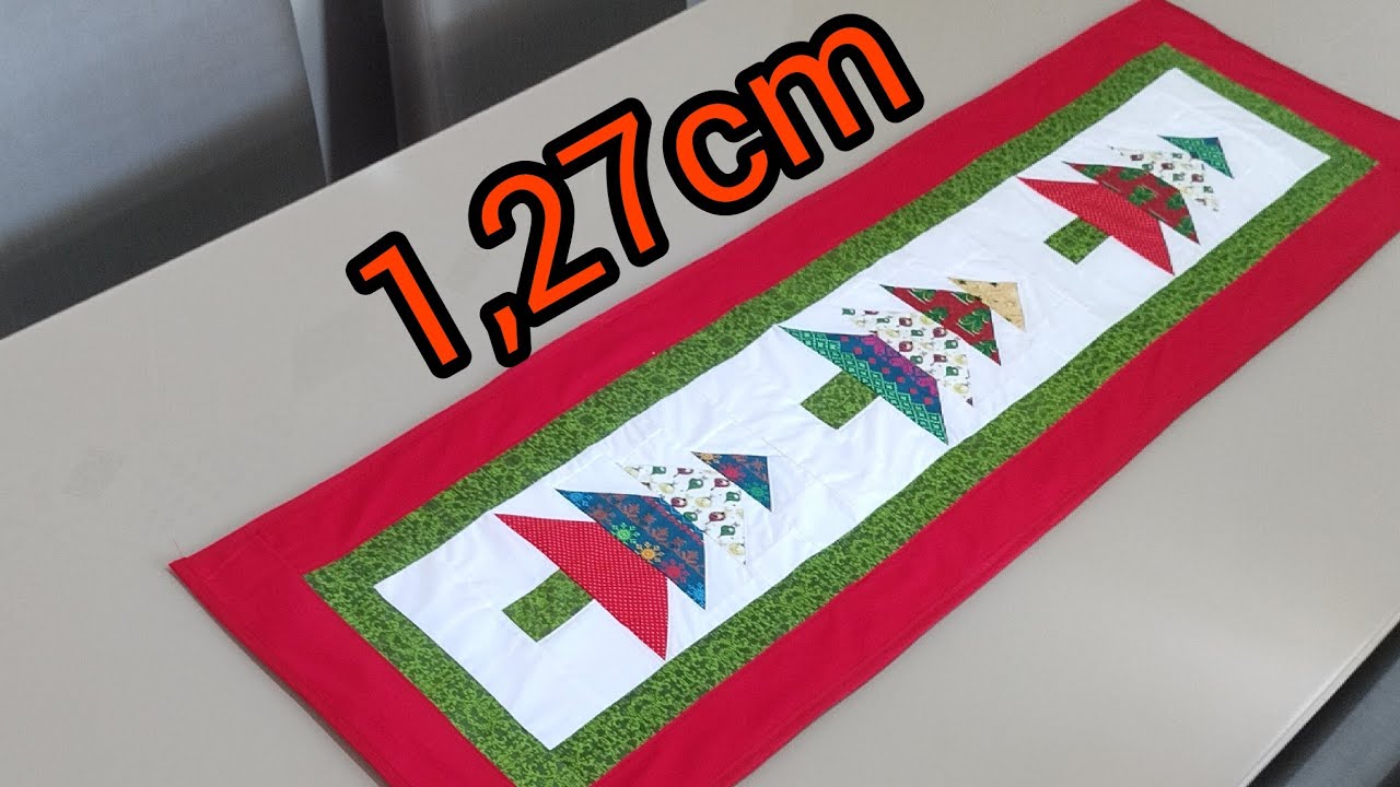 Caminho ou trilho de mesa, com # retalhos ❤️ natal, simples e fácil, passo a passo.
