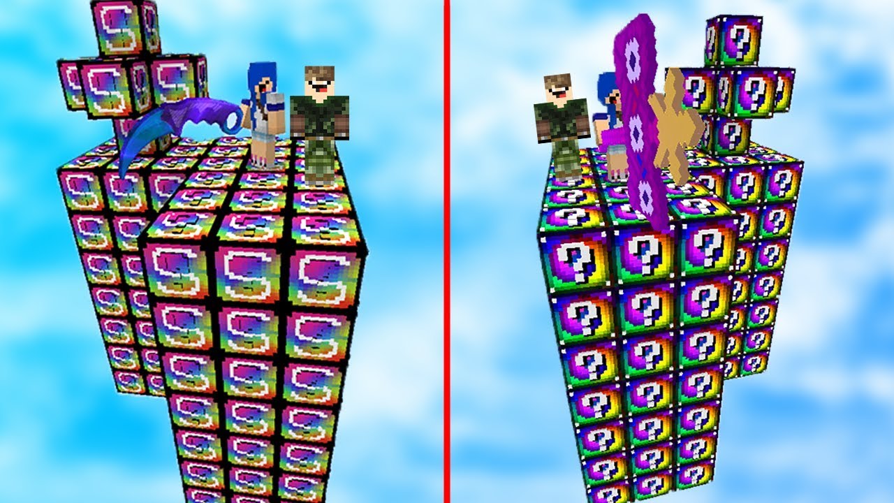 MARIO vs LUIGI l ILHA ESPIRAL vs ILHA ALEATÓRIA (ILHA LUCKY BLOCK)