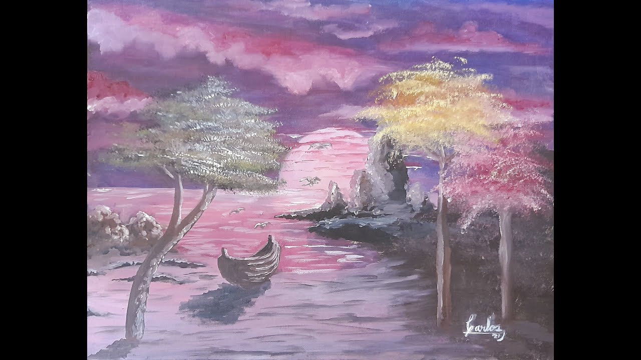 Paisaje con oleos f&aacute;cil y r&aacute;pido