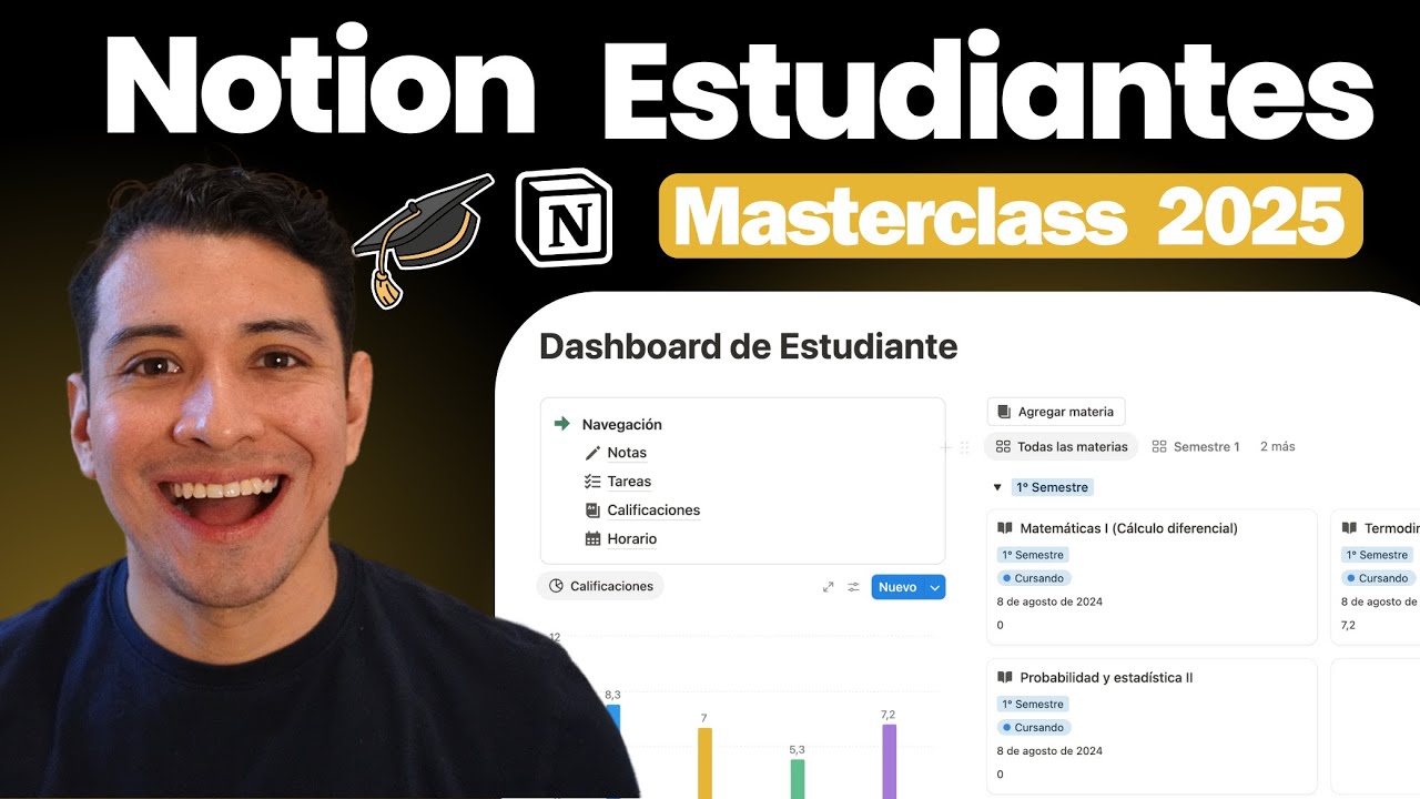 Notion para Estudiantes | Organiza tareas, materias y notas + Horario de Clases + Plantilla Gratis