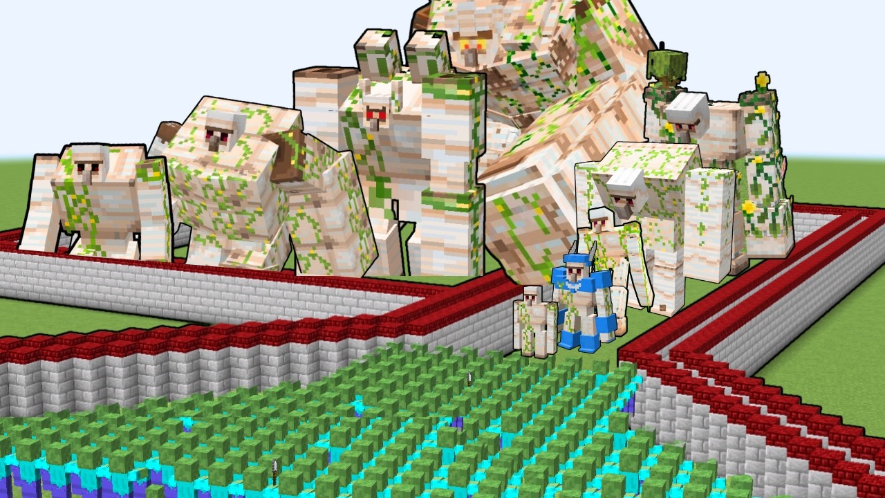 10,000 ZOMBIE DEATHRUN (ALL GOLEM BOSSES) - Minecraft Mob Battle