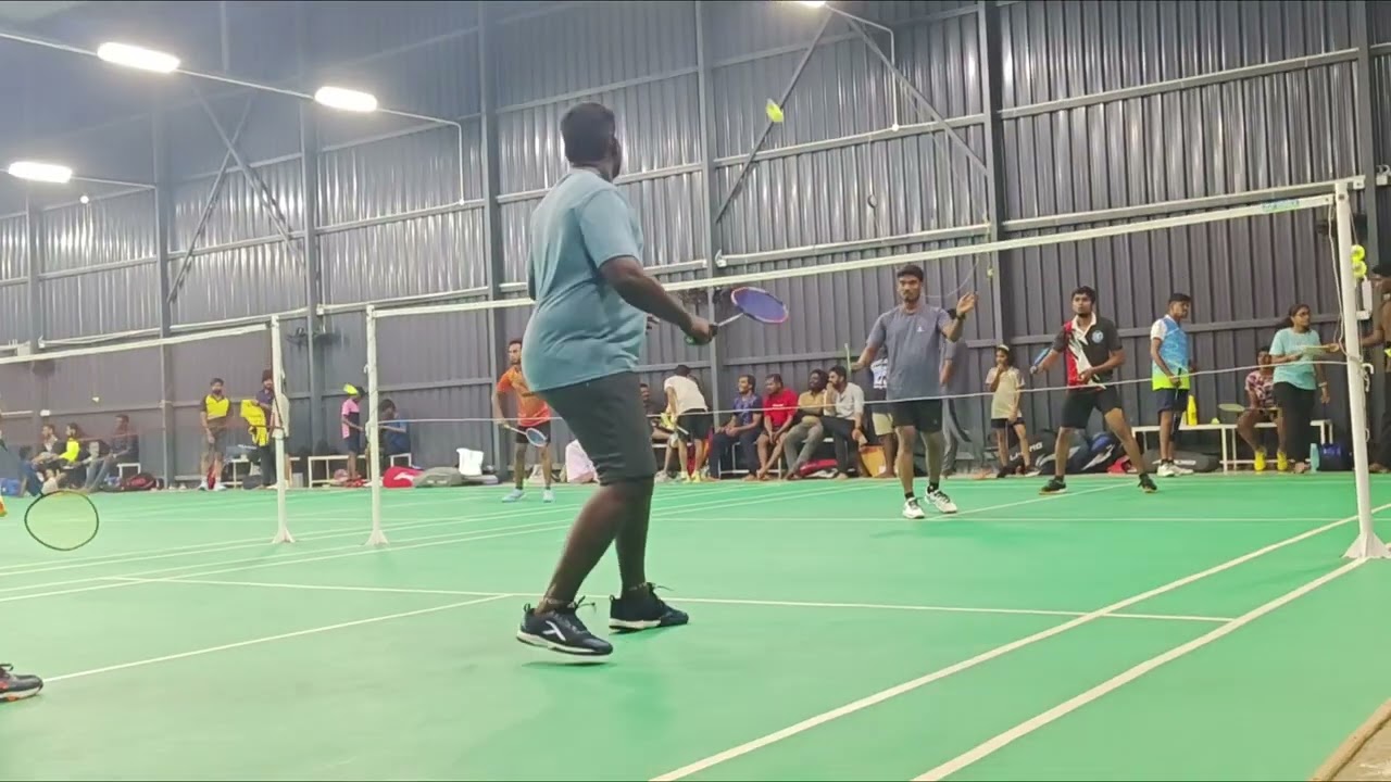 New year 2026 Men's doubles badminton 🏸 tournament match at Thiruvarur #sports @FOCUSBADMINTON 