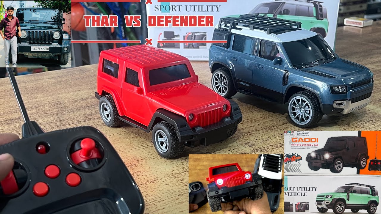 unboxing remote control, defender, and thar toy cars￼