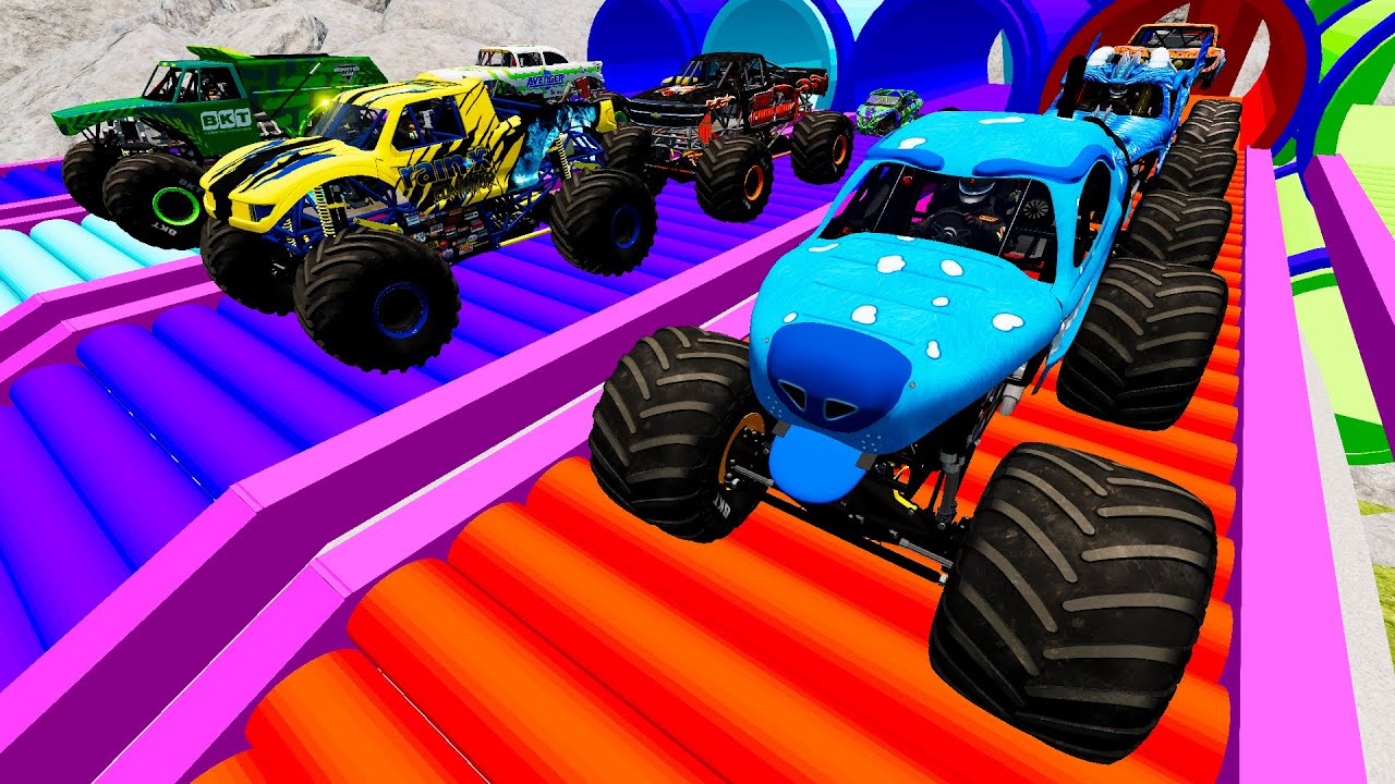 Epic Speed Monster Truck Jumps & Crashes 