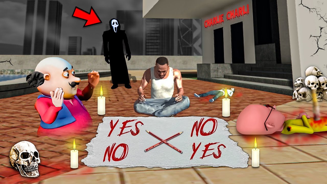 Franklin Play Charlie Charlie Ghost in Indian Bike Driving 3D