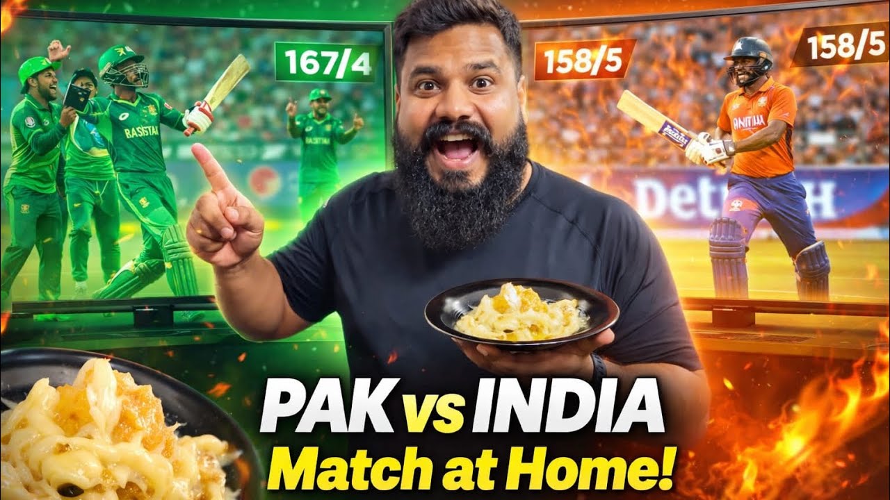 Pakistan vs India Cricket Match || Match dekhte Howe Cheese Karahi Banae Complete Recipe 😋🥳