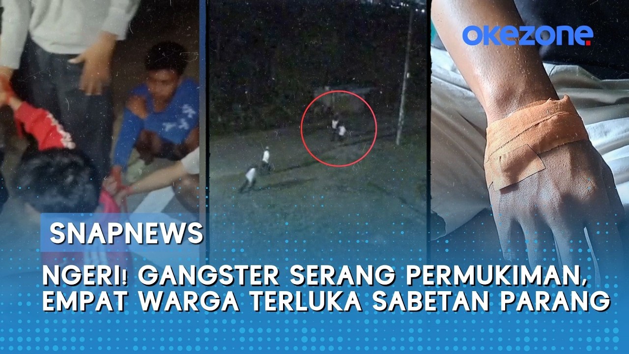 Ngeri! Gangster Serang Permukiman, Empat Warga Terluka Sabetan Parang
