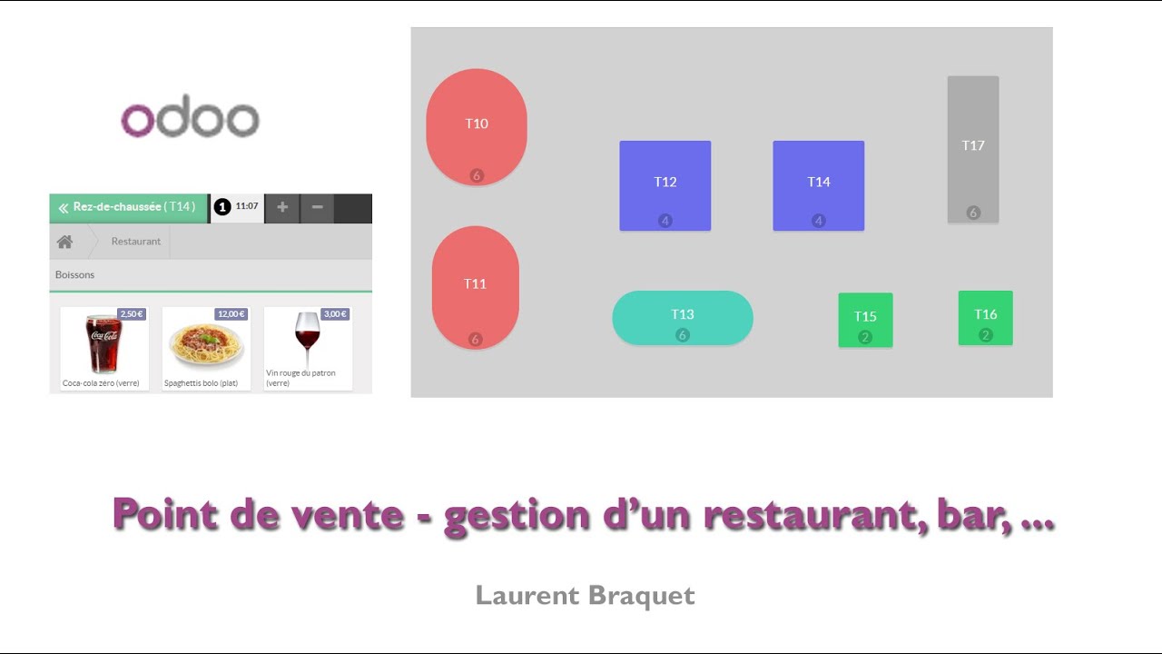 8  Gestion d'un restaurant, d'un bar avec le module Point de Vente (Odoo)