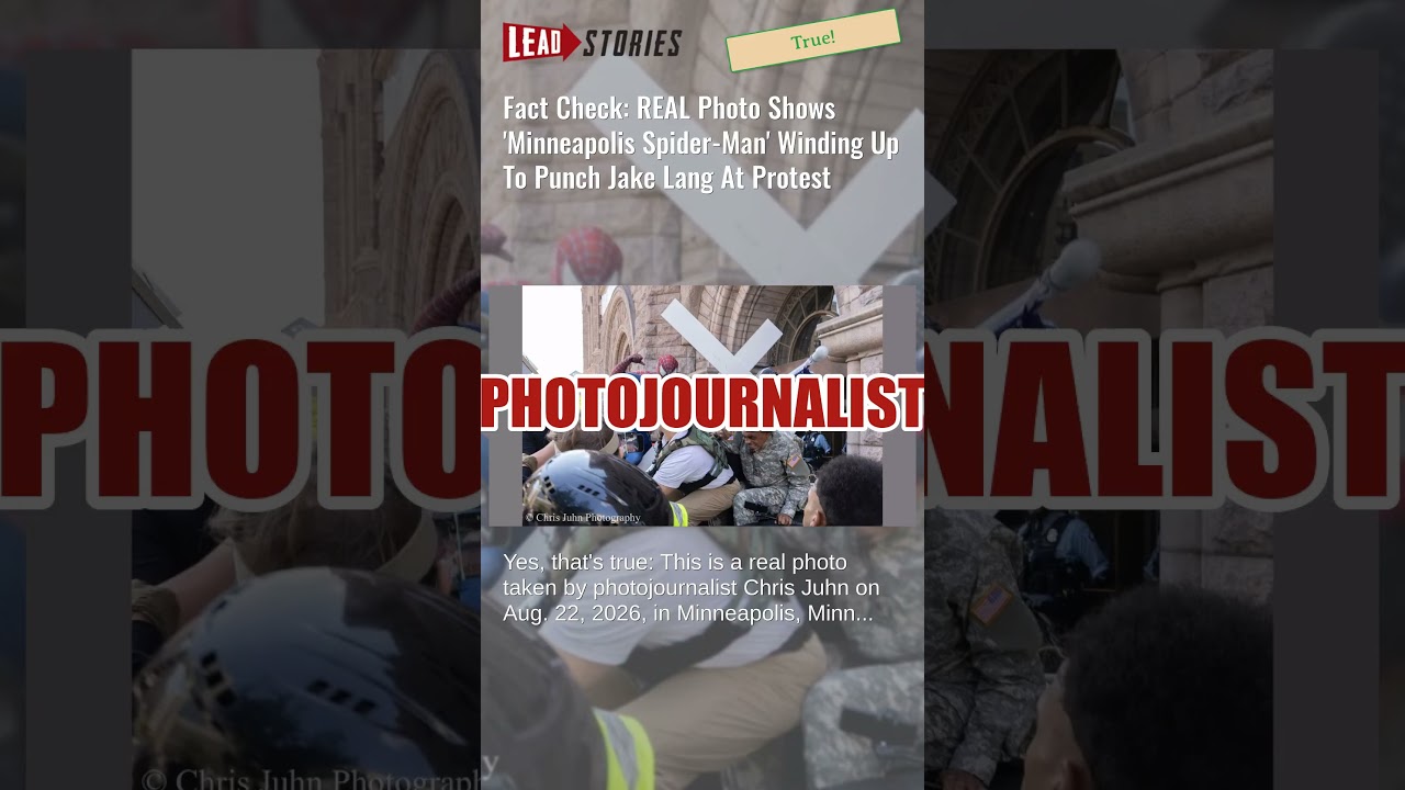 Fact Check: REAL Photo Shows 'Minneapolis Spider-Man' Winding Up To Punch Jake Lang At Protest