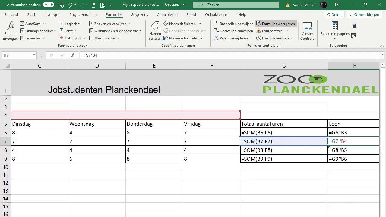 Excel: Relatieve versus absolute adressering